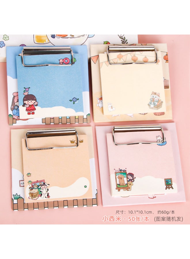 HELPS Creative Cartoon Board Clip Note Book Student Cute Message Memo Note Paper Non-adhesive Sticky Note Learning Stationery - Image 1