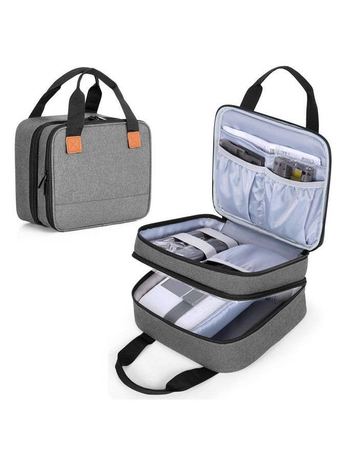 لوكسجا حقيبة طابعة الصور LUXJA متوافقة مع Canon SELPHY CP1500 / CP1300 / CP1200، حقيبة طابعة الصور مع جيوب الملحقات، رمادي - Image 1