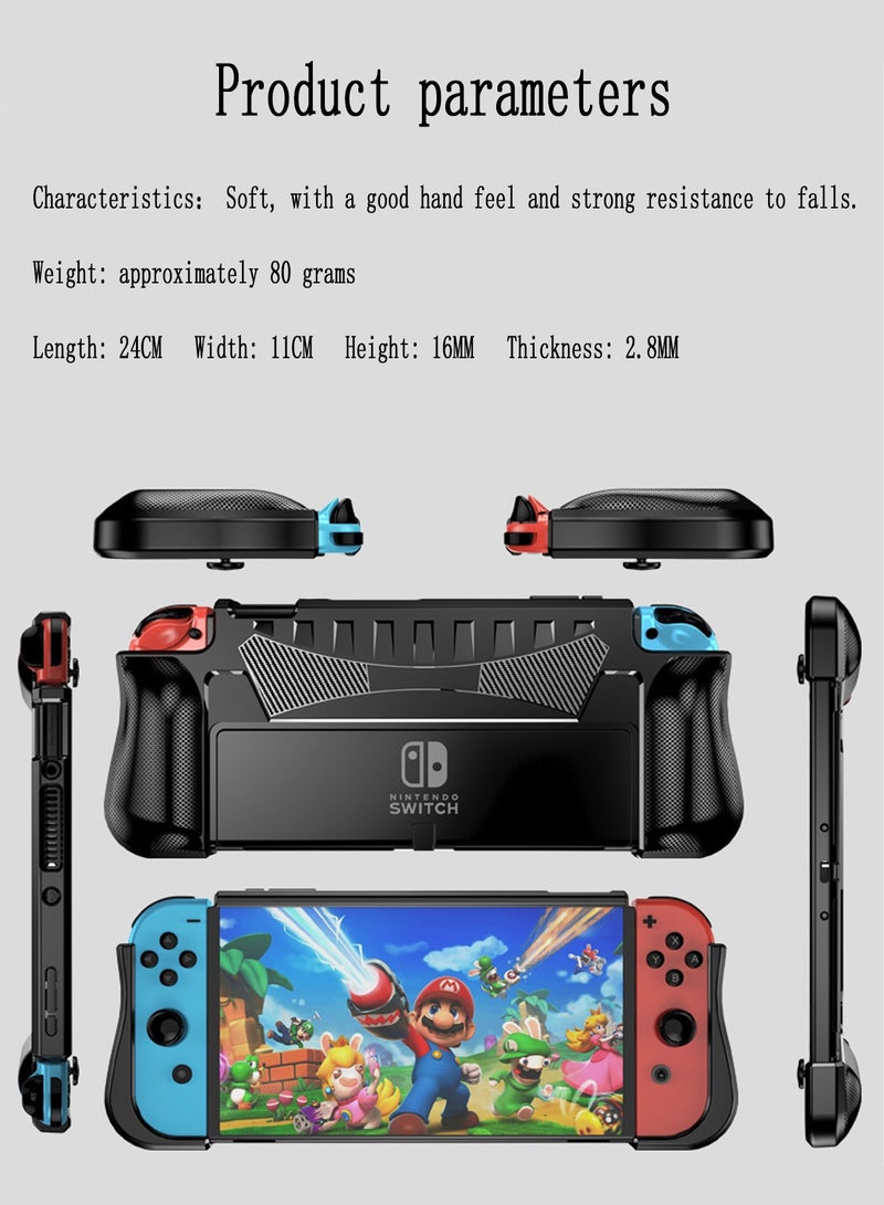 Captaintech Dockable Case Cover for Nintendo Switch OLED 2021,TPU Grip Protective Cover Comfortable Touch Accessories Compatible with Nintendo Switch OLED 7 Inch and Joy-Con Controller and fit with Charge Base  - Image 2