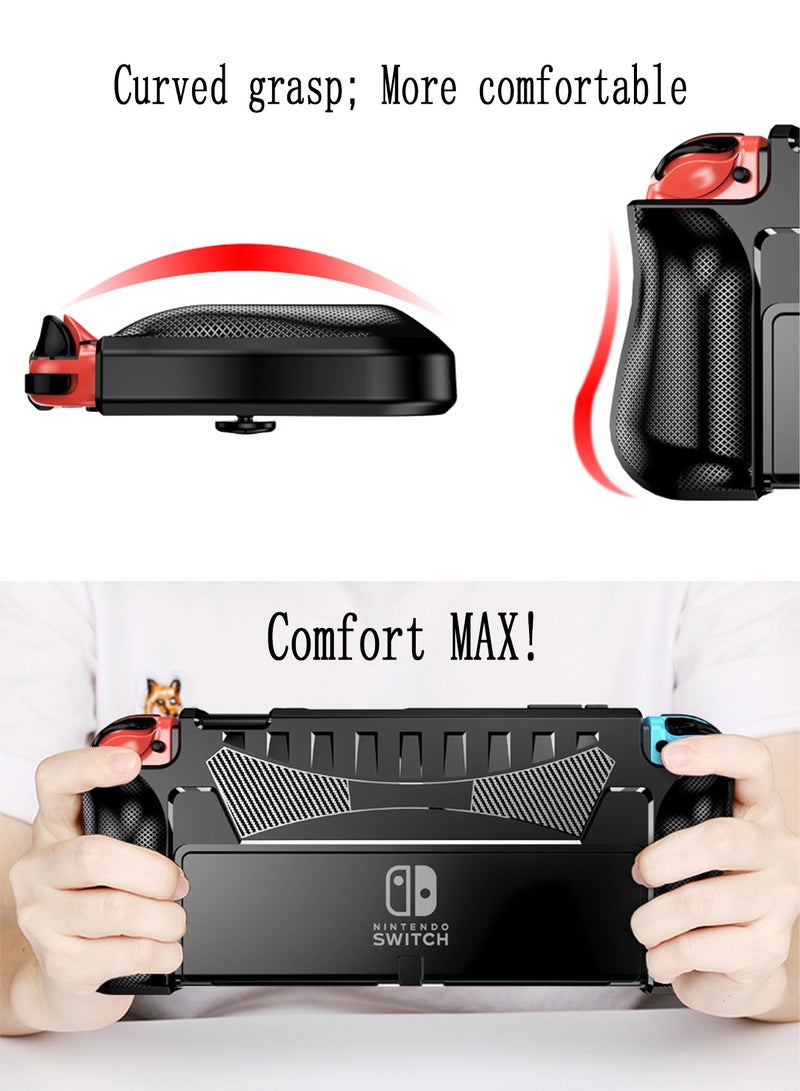 Captaintech Dockable Case Cover for Nintendo Switch OLED 2021,TPU Grip Protective Cover Comfortable Touch Accessories Compatible with Nintendo Switch OLED 7 Inch and Joy-Con Controller and fit with Charge Base  - Image 4