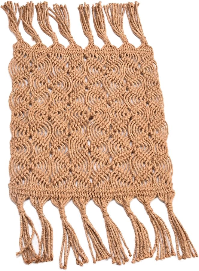 Newborn Photography Rug Woven Hemp Rope Soft Mat with Tassels Foldable Portable - Image 5