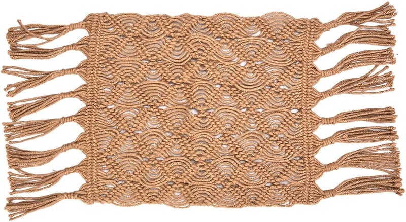 Newborn Photography Rug Woven Hemp Rope Soft Mat with Tassels Foldable Portable - Image 1