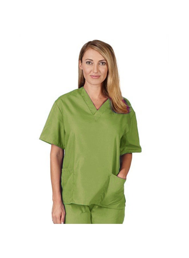 Loquat Womens Medical Scrubs Single Top Medical Uniform Single Printed Top Light Green - Image 1