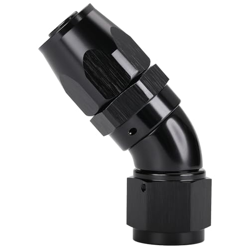 Podavelle 10AN 45 Degree Elbow Swivel Hose End Full Flow Fitting Adapter Aluminum Black - Image 1