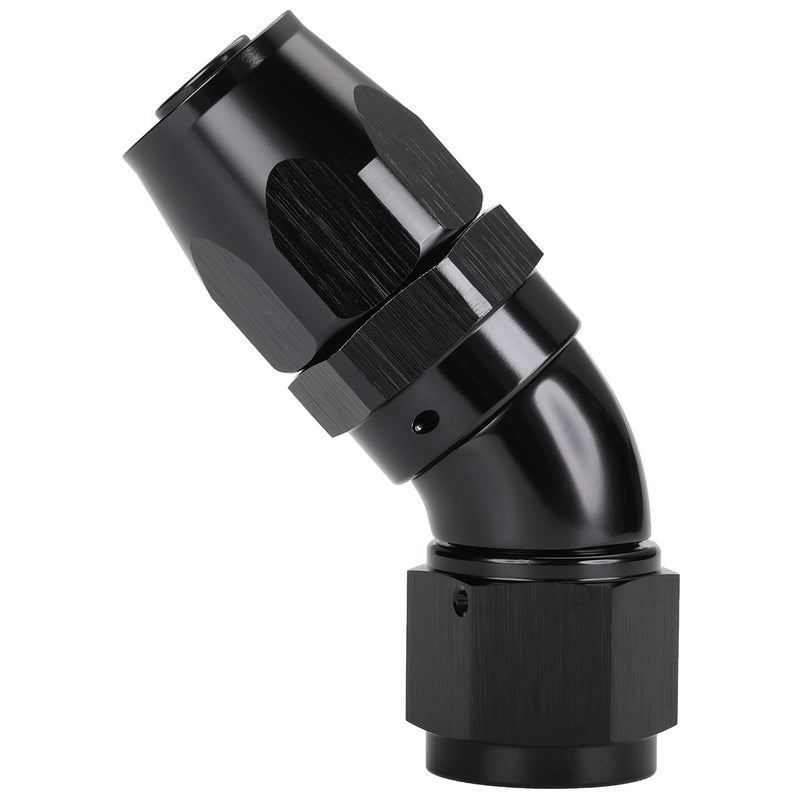 Podavelle 10AN 45 Degree Elbow Swivel Hose End Full Flow Fitting Adapter Aluminum Black - Image 2