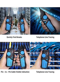 مي وان جهاز اختبار كابل الشبكة متعدد الوظائف لكابل RJ11 RJ45 Lan مع مسبار إيثرنت أسود  - Image 2
