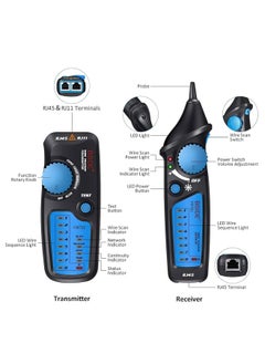 مي وان جهاز اختبار كابل الشبكة متعدد الوظائف لكابل RJ11 RJ45 Lan مع مسبار إيثرنت أسود  - Image 4