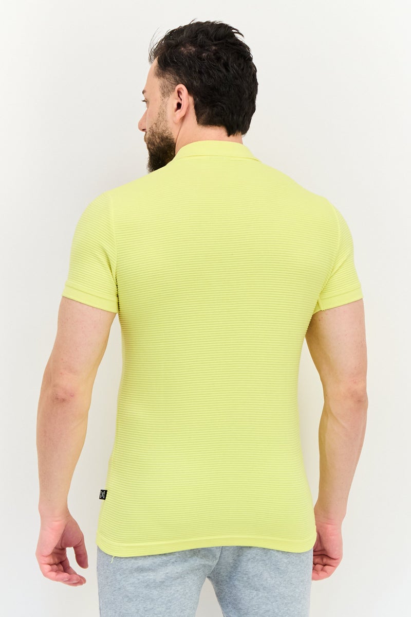 PUMA Men Sportswear Fit Short Sleeve Outdoor Polo Shirt, Yellow - Image 3