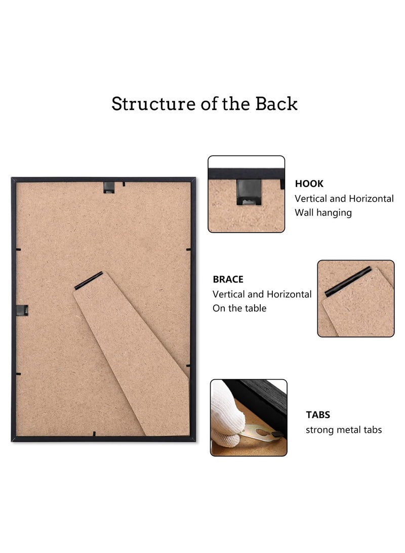 Soofam 2 Pack  A4 photo frame,  21x30cm black picture frame, certificate frame for wall mounting or table display - Image 4