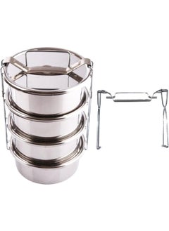 Doğuş Mutfak Doğuş Kitchen Lunch Box 4-Piece Stainless Steel Single Person 12X6 cm 3-Piece Utilization Apparatus Gift  - Image 2