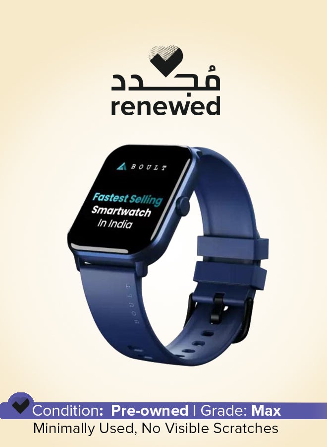 Boult Renewed - Drift Bluetooth Calling, 1.69inch HD Display Smartwatch (Blue Strap, Free Size) - Image 1