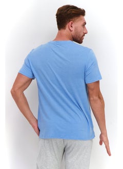 Avalanche Men Sportswear Fit Short Sleeve Training T-Shirt, Light Blue  - Image 5