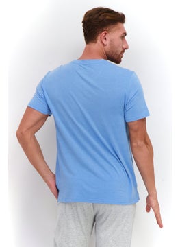 Avalanche Men Sportswear Fit Short Sleeve Training T-Shirt, Light Blue  - Image 3