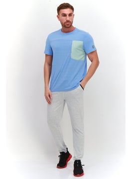 Avalanche Men Sportswear Fit Short Sleeve Training T-Shirt, Light Blue  - Image 4