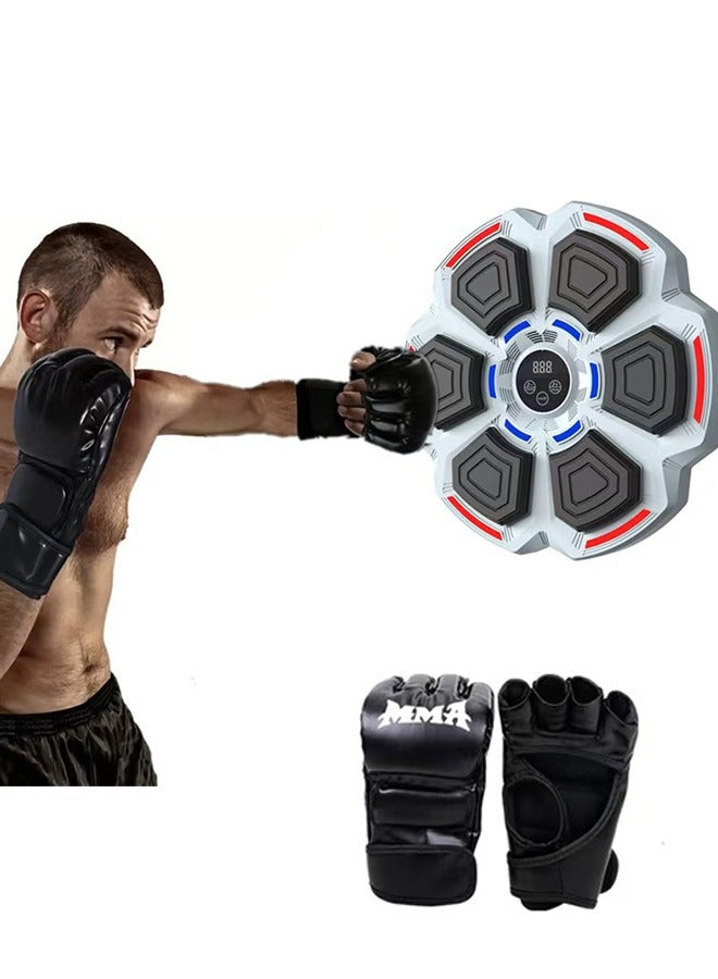 Music Boxing Machine with Boxing Gloves, LED Display Workout Boxing Target Machine 9 Speeds Smart Bluetooth Music Boxing Trainer Electronic Boxing Practice Target Home Gym for Adult Kids Stress Relief(Boxing Machine+Boxing Gloves)  - Image 1