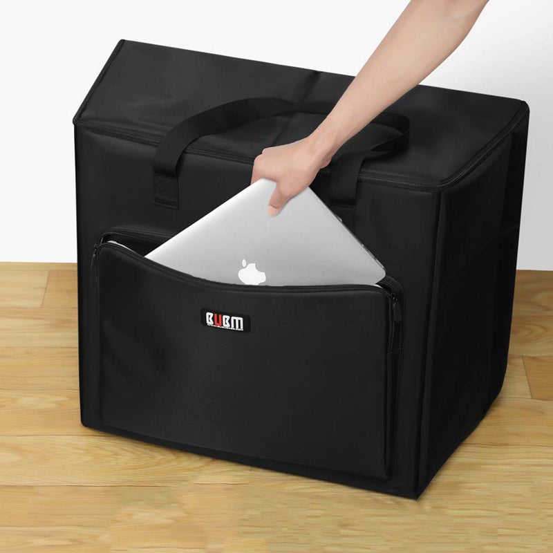 BUBM Desktop Computer Carrying Case, Padded Nylon Carry Tote Bag for Transporting Computer Tower PC Chassis,Monitor(Up to 27 inch),Keyboard,Cable and Mouse - Image 3