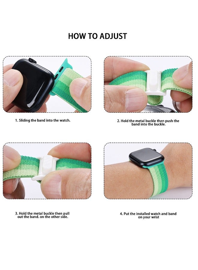 Suitable for Apple Watch Series 9 GPS 41mm/Watch Series 9 GPS+ 41mm Adjustable Replacement Band Stretchable Elastic Sports Band - Image 3