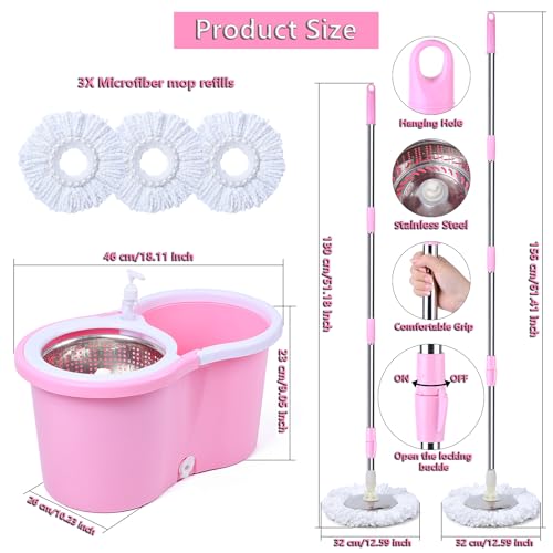 KYDIFS Mop and Bucket Set(Pink) - Image 2