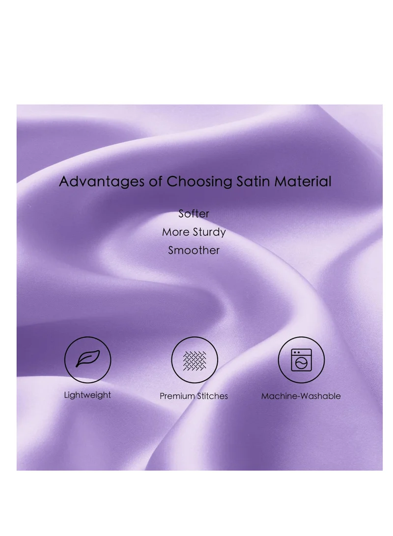 MahMir MahMir® Silk Satin Pillowcase for Hair and Skin Queen -Lavender Silk Pillowcase 2 Pack 76L x 51W CM (30x20 Inches) - Satin Pillow Cases Set of 2 with Envelope Closure (2pcs Lavender)