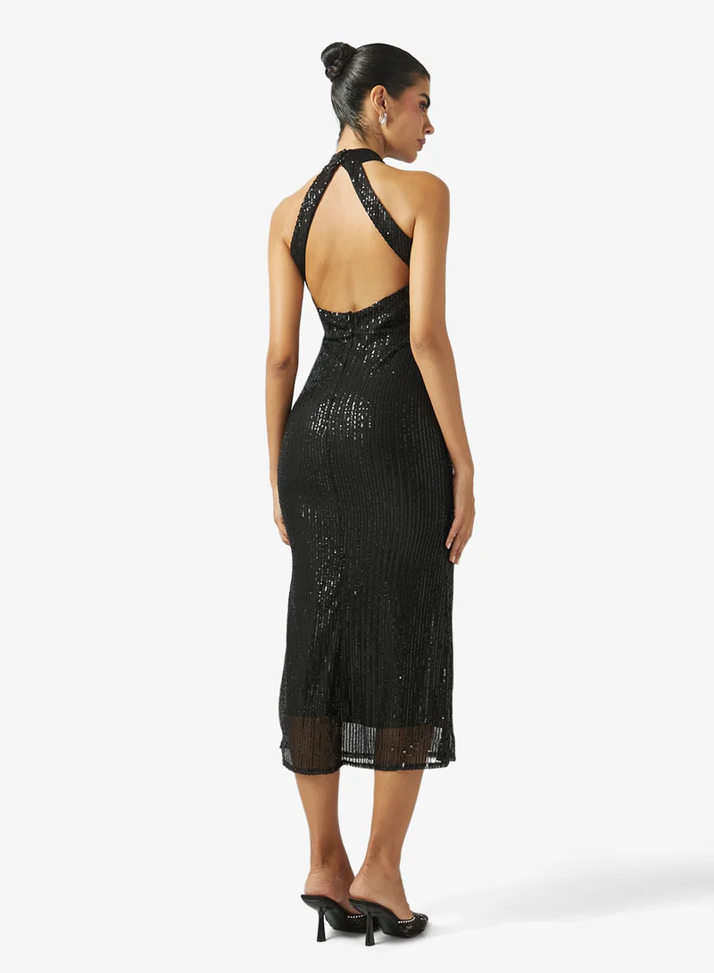 Ella Limited Edition  Halter Neck Shimmer Dress for Women | Best Price UAE