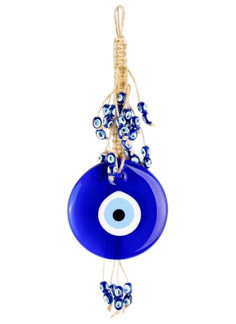 SYOSI Evil Eye Wall Decor Blue Glass Turkish Greek Nazar Amulet Good Luck Protection Charm Handmade Hanging Ornament for Home Office Garden Door Wall Hanging Ornament  - Image 1