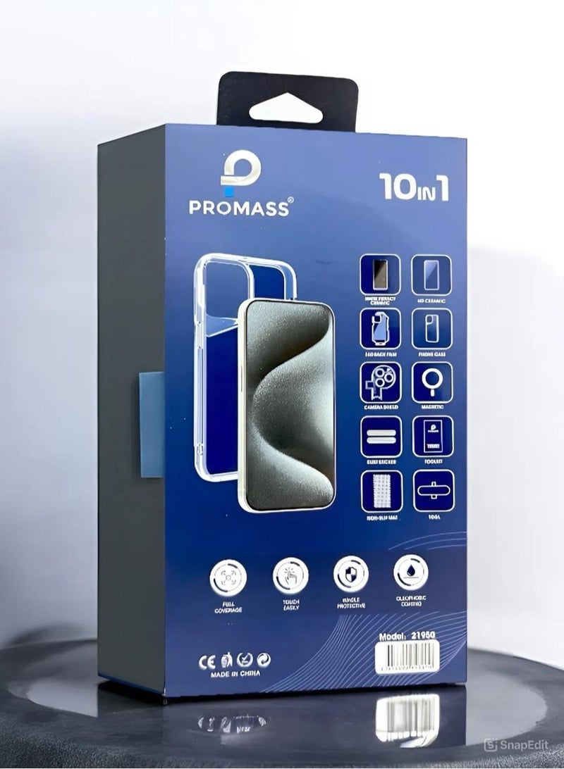 بروماس بكج الحماية المتكامل الجديد لـ آيفون 13 ميني (iPhone 13 Mini) بكج بحلة جديدة و حماية كاملة لهاتفك مع جراب يدعم الشحن اللاسلكي MageSafe من بروماس (10in1) - Image 2