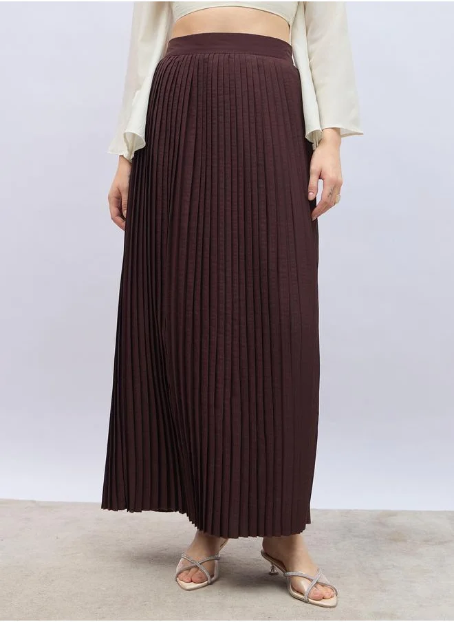 ستايلي Styli Pleated Flared Maxi Skirt