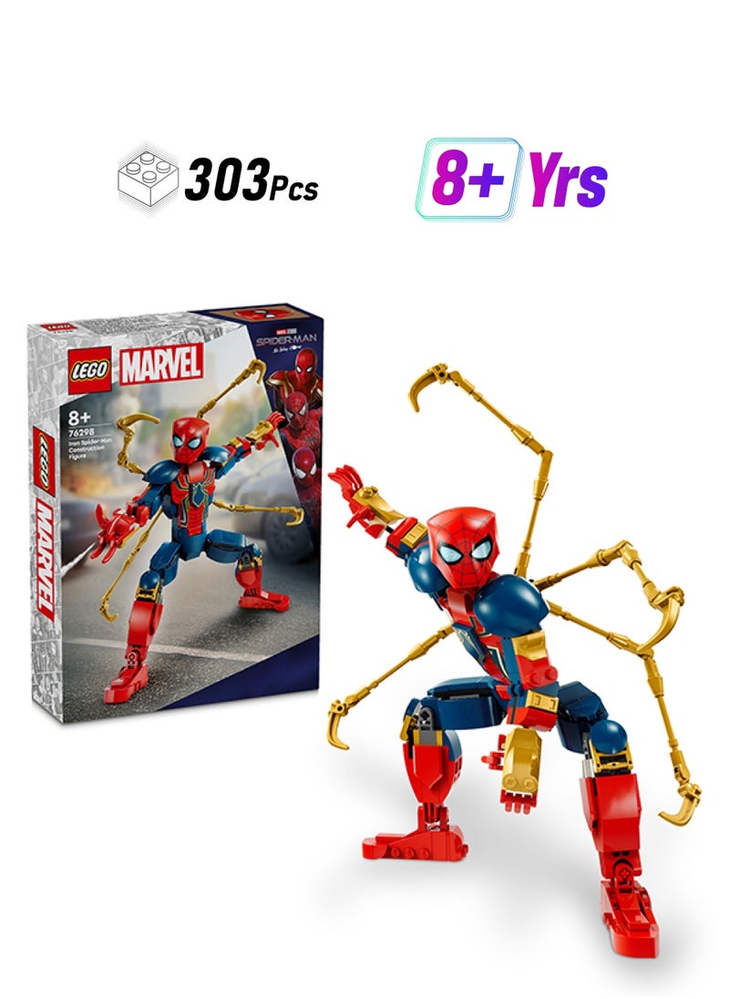 LEGO 76298 Marvel Iron Spider-Man Construction Figure, Super Hero Action For Kids, Posable Building Toy With Armour, Buildable Model, Gift For Boys And Girls Aged 8 And Over (303 Pieces)  - Image 1