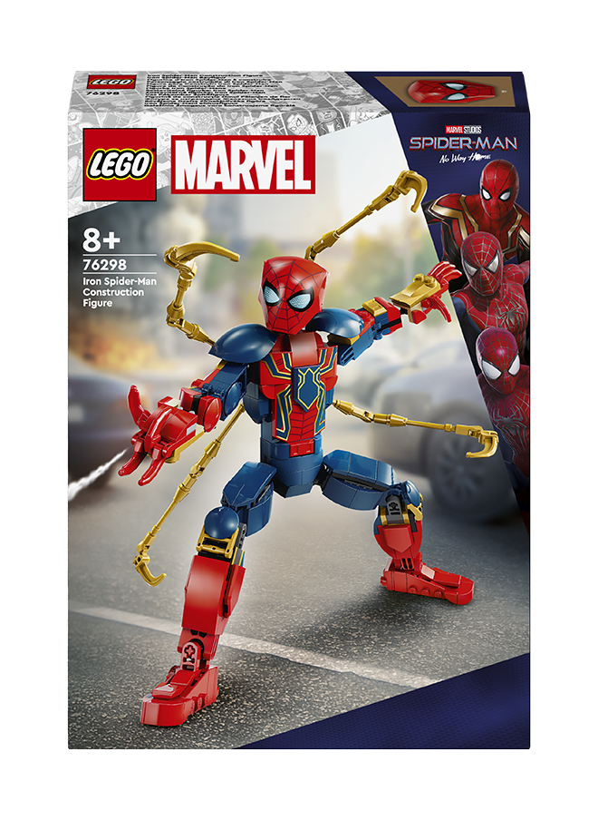 LEGO 76298 Marvel Iron Spider-Man Construction Figure, Super Hero Action For Kids, Posable Building Toy With Armour, Buildable Model, Gift For Boys And Girls Aged 8 And Over (303 Pieces)