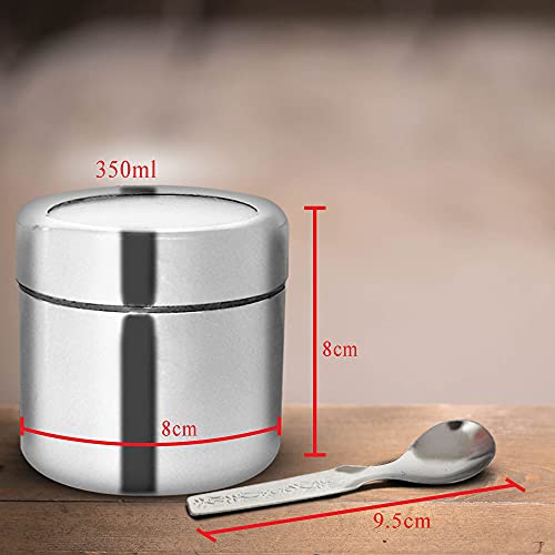 Maru Stainless Steel 7-in-1 Kitchen Storage Container Set with Round Wire Stand–350ml Multipurpose Containers with Durable See-Through Threaded Lids, Ideal for Organizing Spices, Herbs, and Dry Fruits - Image 4