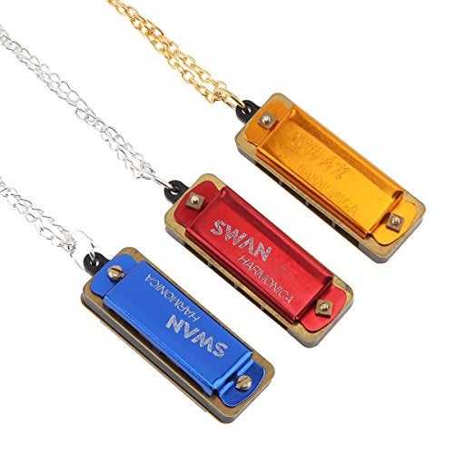 OriGlam 3pcs Mini Swan Harmonica Key of C, 4 Holes 8 Tones Harmonica - Image 1