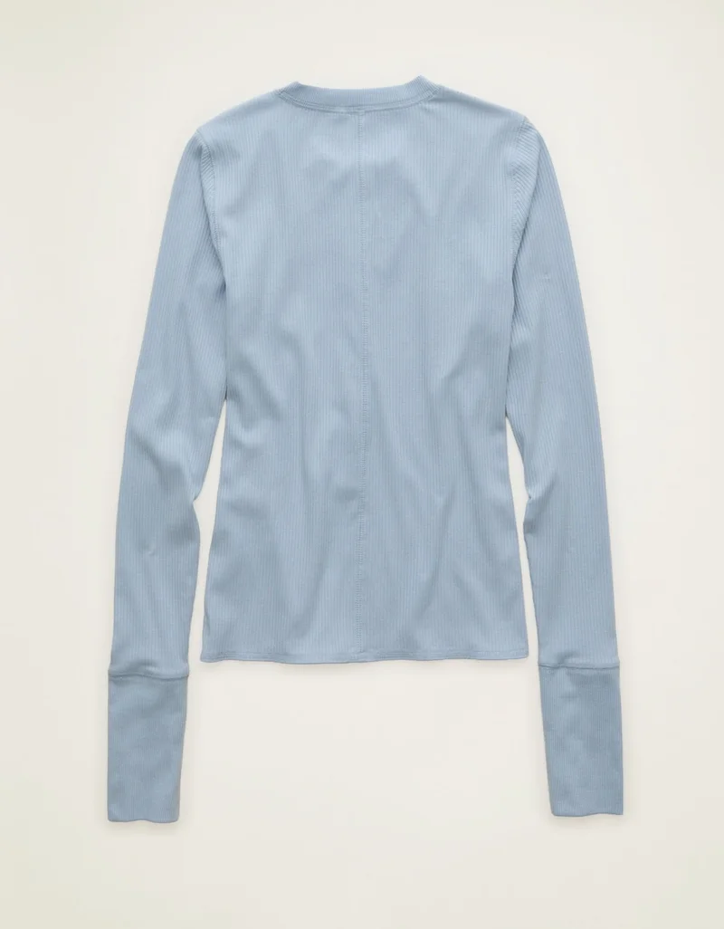 American Eagle AE Long Sleeve Henley T-Shirt