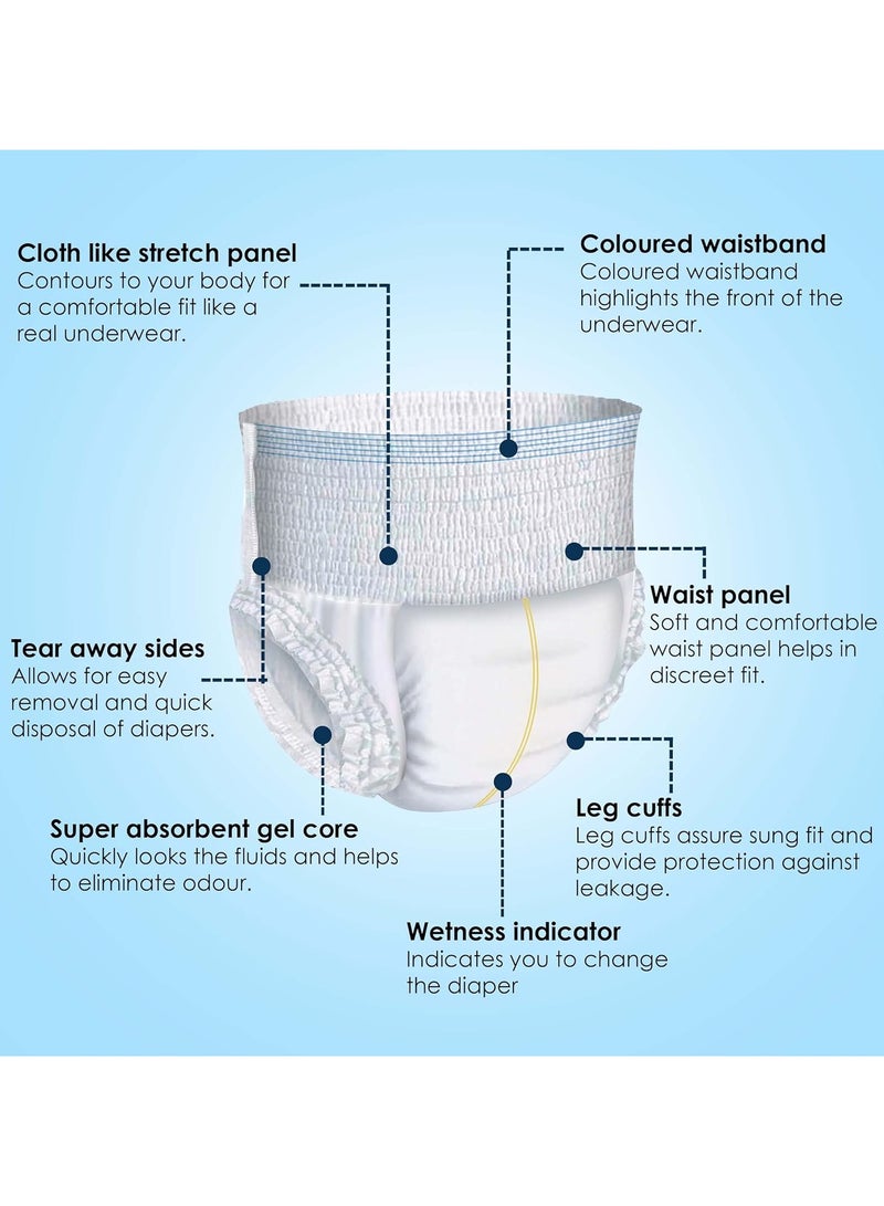 Kare In Adult Diaper Pants Style Extra Large Waist Size 100-150cm (40"-59") 10 Pieces | Leak Proof | Wetness Indicator | High Absorbency Upto 12 Hours Protection | Elastic Waistband | Unisex Diaper - Image 3