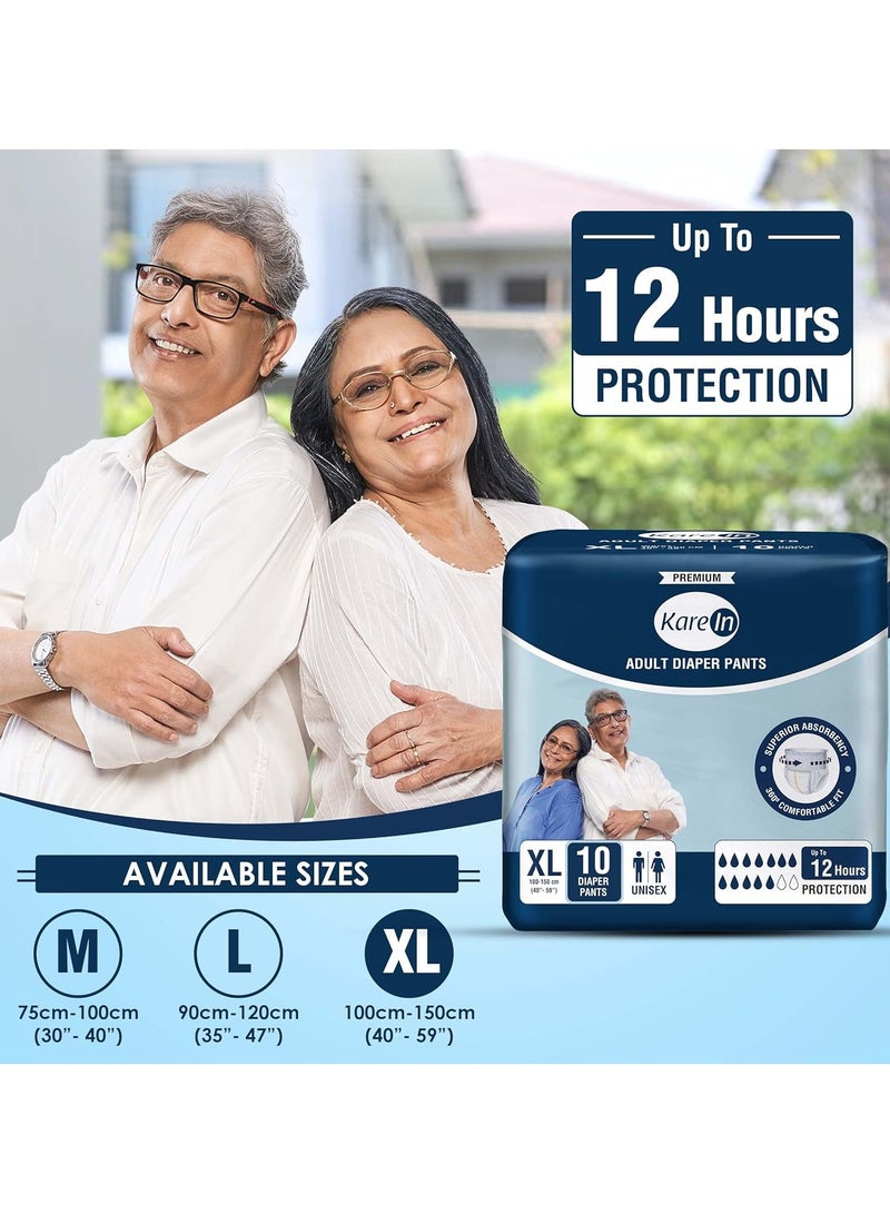 Kare In Adult Diaper Pants Style Extra Large Waist Size 100-150cm (40"-59") 10 Pieces | Leak Proof | Wetness Indicator | High Absorbency Upto 12 Hours Protection | Elastic Waistband | Unisex Diaper - Image 5