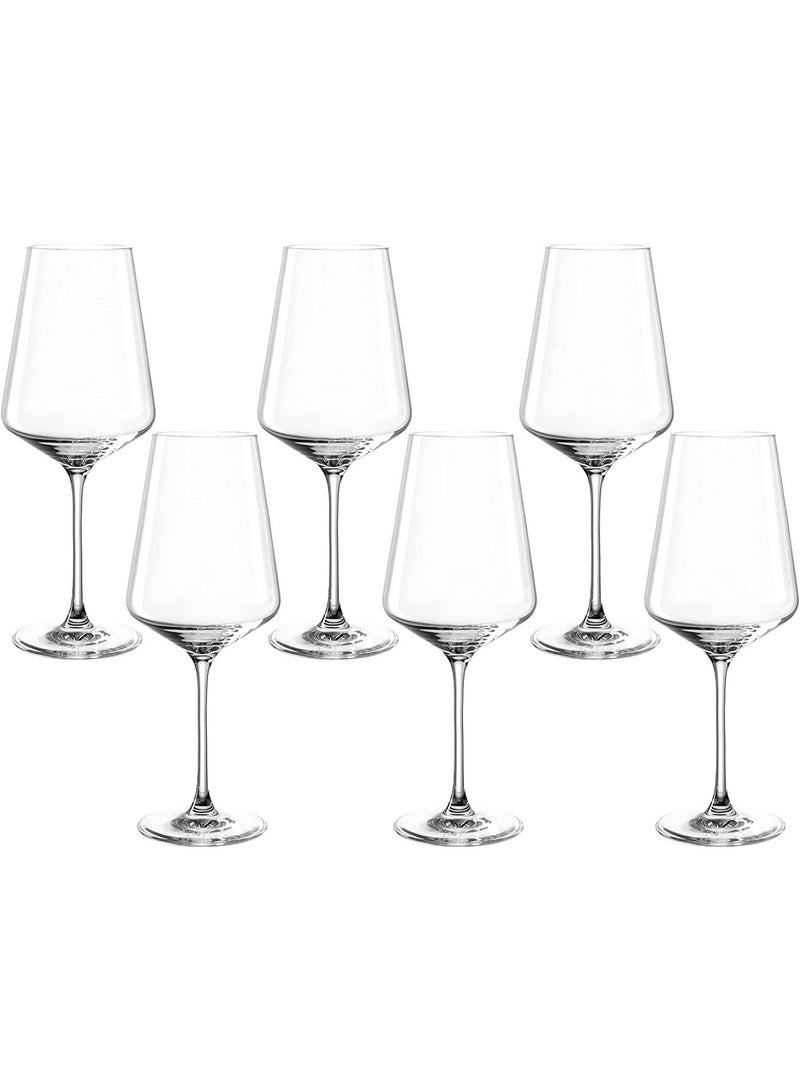 DubaiCrystal Premium Crystal Red Wine Glass Set of 6 – Elegant 490ml Large Bordeaux & Cabernet Wine Glasses – Ultra-Clear Hand-Blown Stemware for Fine Dining and Anniversaries - Image 1