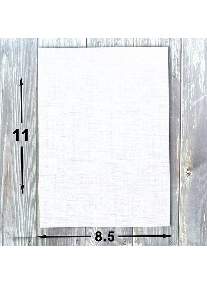 Hamilco - Linen Textured Cardstock Paper 8 1/2 X 11 Blank Thick Heavy Weight 80 Lb Cover Card Stock For Printer 50 Pack (Natural) - Image 1