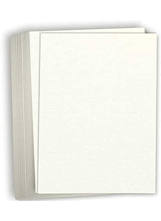 Hamilco - Linen Textured Cardstock Paper 8 1/2 X 11 Blank Thick Heavy Weight 80 Lb Cover Card Stock For Printer 50 Pack (Natural) - Image 1