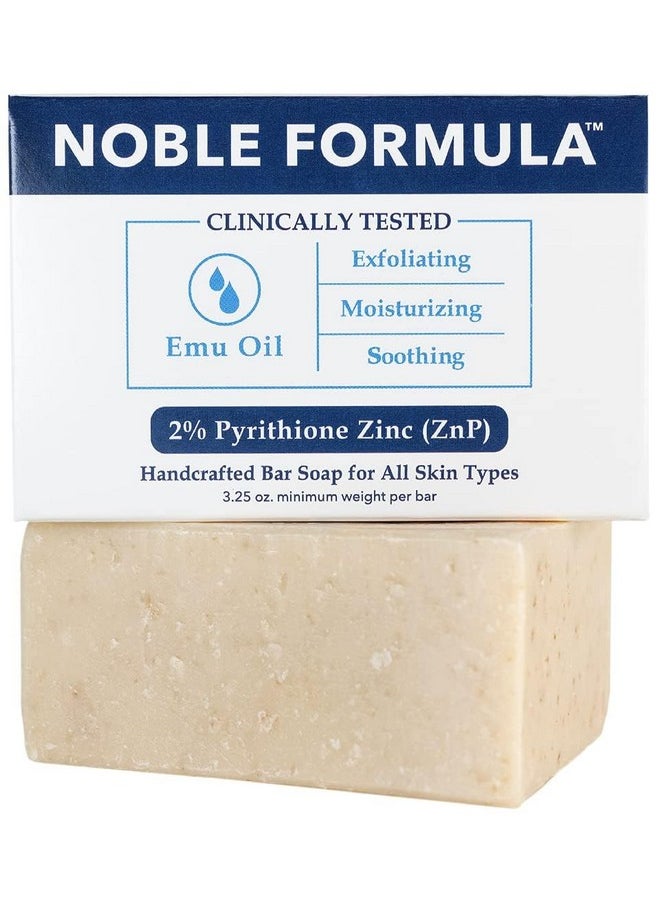 Noble Formula - Noble Formula 2% Pyrithione Zinc (ZnP) Emu Oil Bar Soap, Especially Formulated for Acne, Psoriasis, and Eczema, Safe for Daily Use and All Skin Types, 3.25 oz - Image 1
