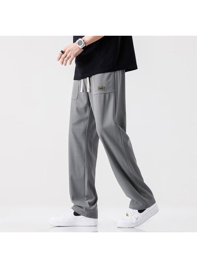Foss Phil Casual Pants For Men, Spring And Summer Trendy Sports Loose Wide-leg Versatile Stylish Straight Trousers, 1155 Gray 2XL - Image 3
