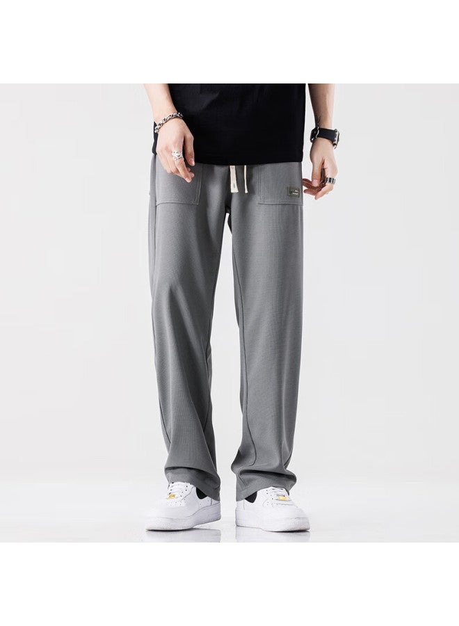 Foss Phil Casual Pants For Men, Spring And Summer Trendy Sports Loose Wide-leg Versatile Stylish Straight Trousers, 1155 Gray 2XL - Image 5