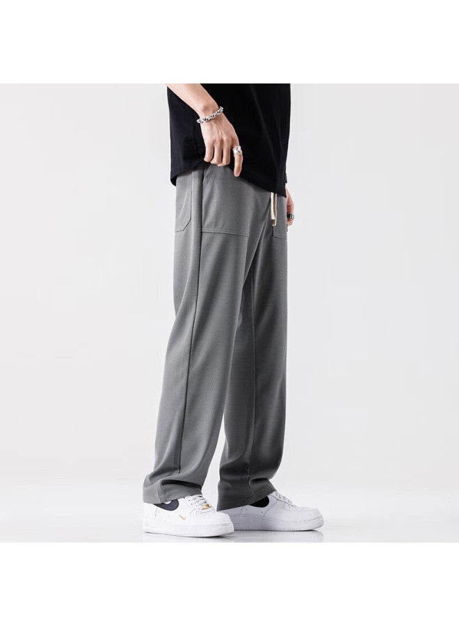 Foss Phil Casual Pants For Men, Spring And Summer Trendy Sports Loose Wide-leg Versatile Stylish Straight Trousers, 1155 Gray 2XL - Image 2
