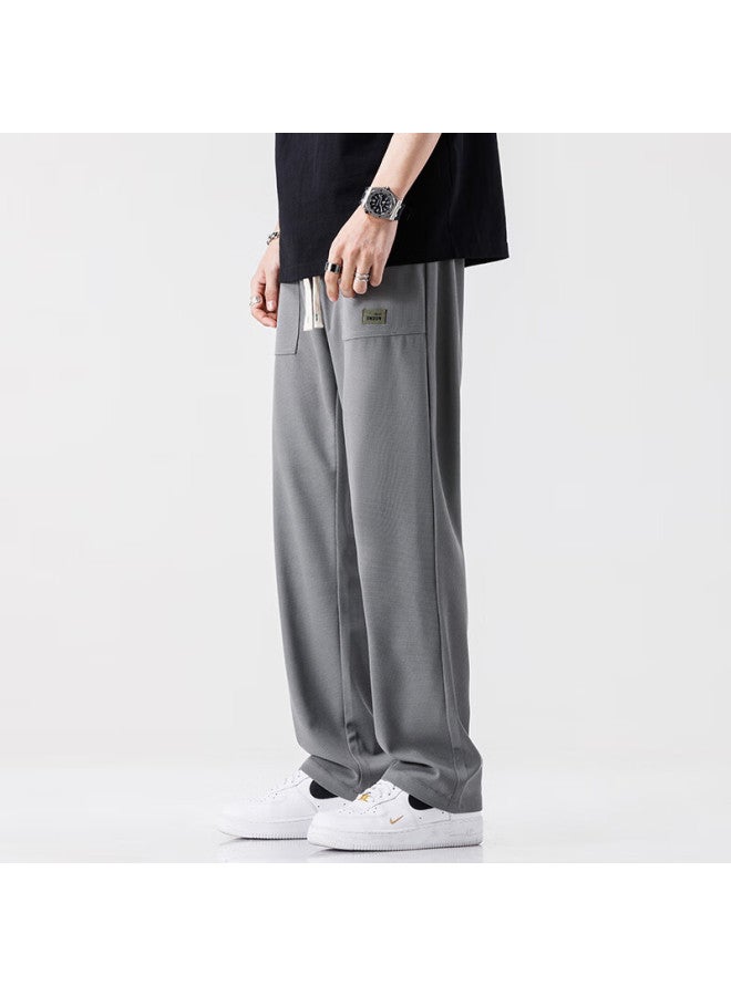 Foss Phil Casual Pants For Men, Spring And Summer Trendy Sports Loose Wide-leg Versatile Stylish Straight Trousers, 1155 Gray 2XL - Image 4