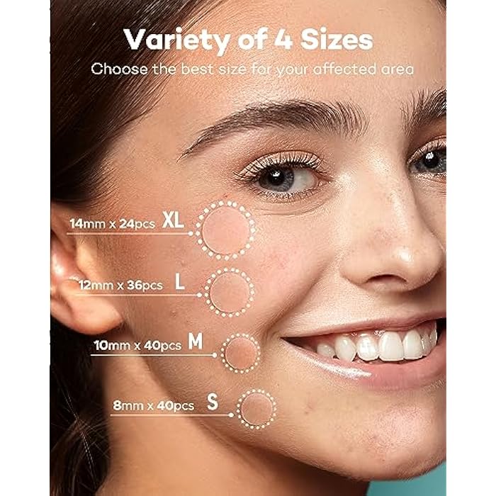 TKTK Pimple Patch Acne Patch, 4 Sizes 420 Patches Acne Absorbing Cover Patch, Hydrocolloid Invisible Acne Patches For Face Zit Patch Acne Dots Tea Tree, Calendula Oil - 3 Pack - Image 2