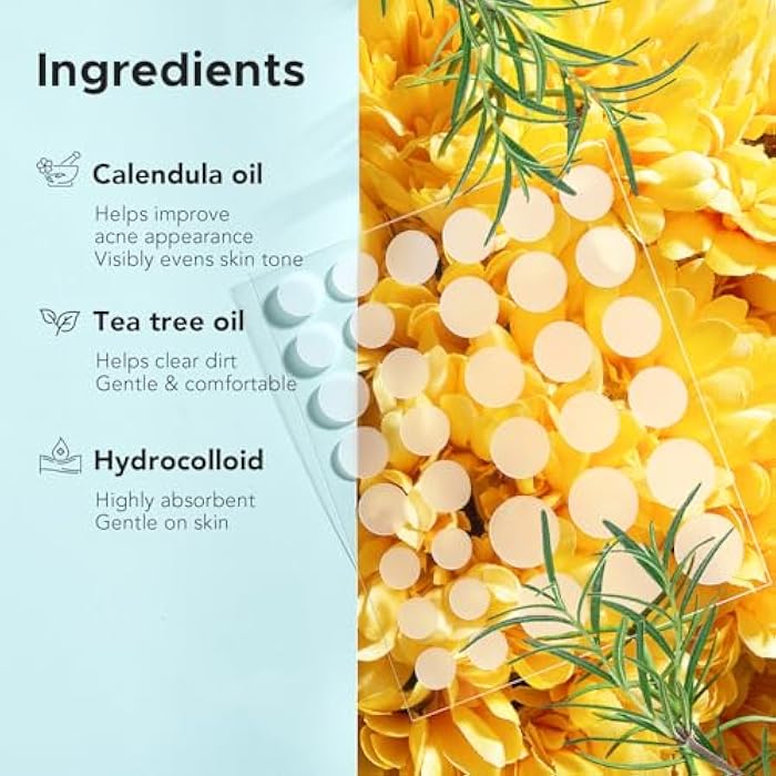 TKTK Pimple Patch Acne Patch, 4 Sizes 420 Patches Acne Absorbing Cover Patch, Hydrocolloid Invisible Acne Patches For Face Zit Patch Acne Dots Tea Tree, Calendula Oil - 3 Pack - Image 3
