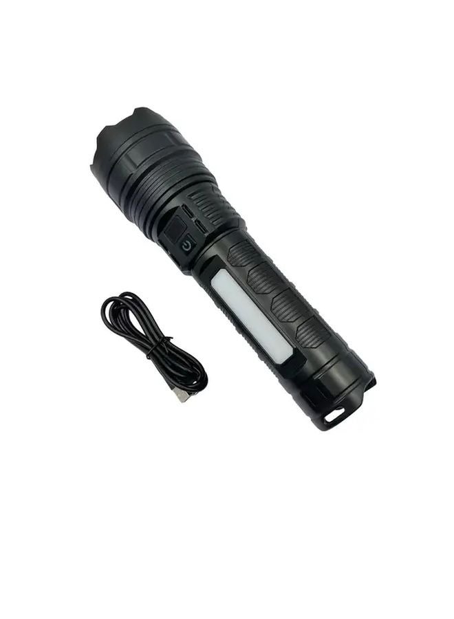 1pc 2650LM Large Rechargeable Flashlight With Side Light Power Bank USB Type C - Image 1