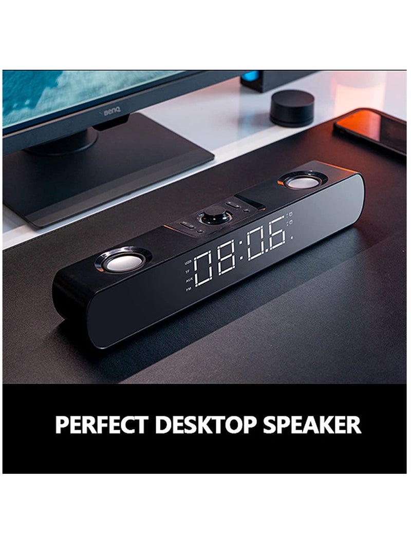 SH16 Gaming Peripherals LED Soundbar Computer Speaker Bluetooth Speaker Home Theater Sound Bar TV Speakers Alarm Clock Wireless - Image 2