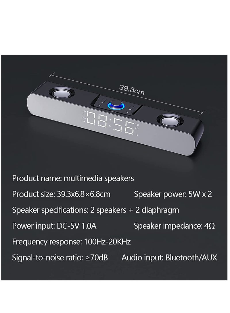 SH16 Gaming Peripherals LED Soundbar Computer Speaker Bluetooth Speaker Home Theater Sound Bar TV Speakers Alarm Clock Wireless - Image 5