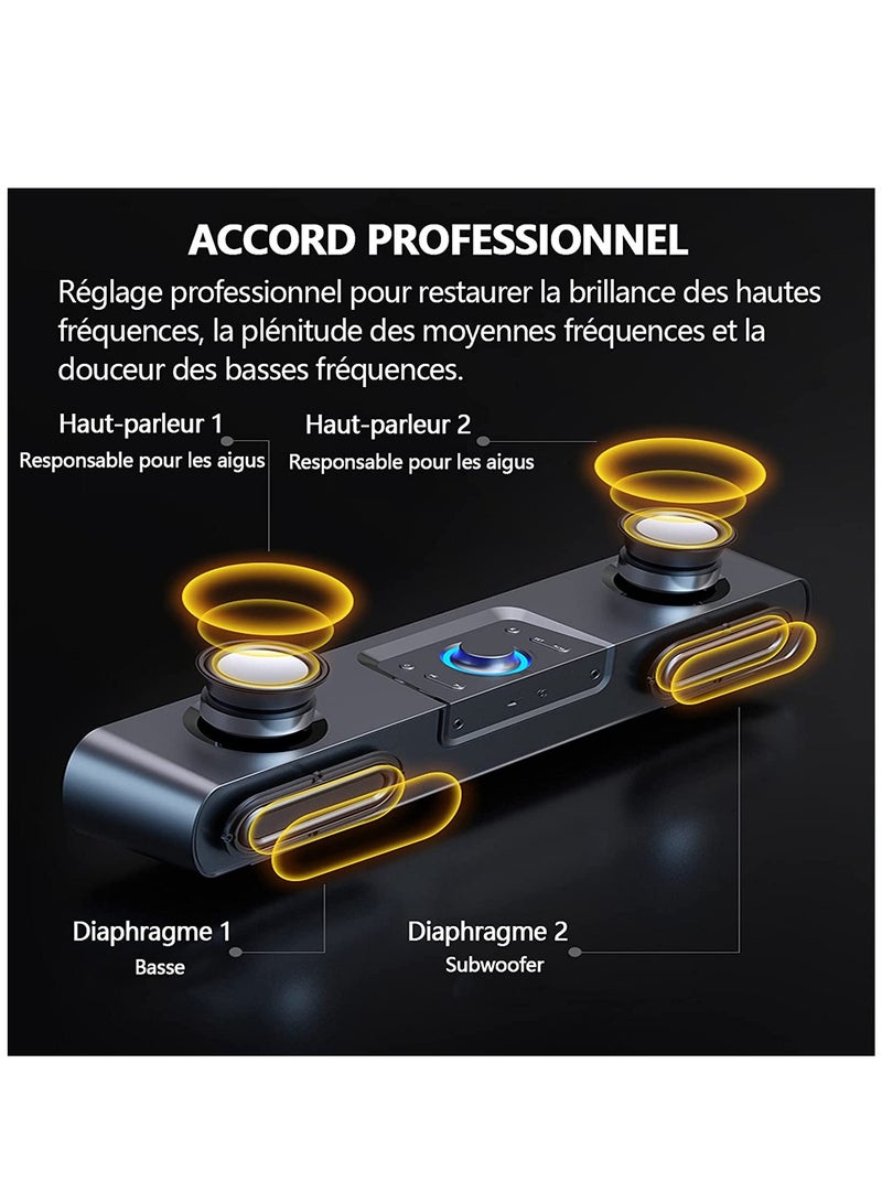 SH16 Gaming Peripherals LED Soundbar Computer Speaker Bluetooth Speaker Home Theater Sound Bar TV Speakers Alarm Clock Wireless - Image 4