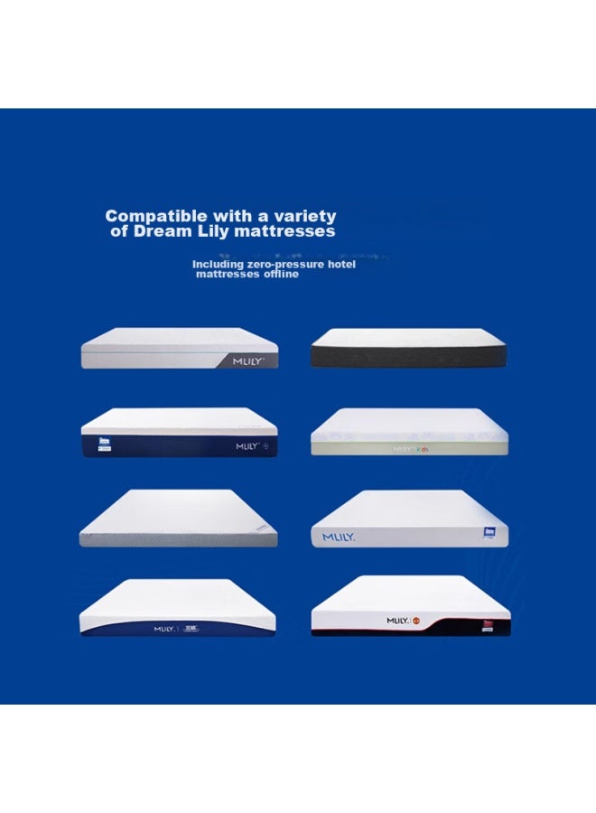 Mlily Cotton Fitted Sheet, 100% Pure Cotton, Antibacterial, Waterproof, Quilted, Mattress Protector, Pure Cotton, White, 1.8 Meters - Image 2