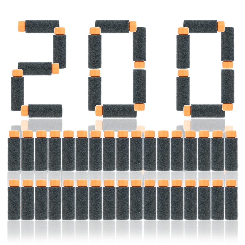 JGCWorker 200pcs 2nd Generation High-End of Half-Lenth Soft Dart, Soft Short Dart for Adventure Force Nexus Pro and Worker Swift (Black and Orange) - Image 1